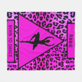 Meisjes "Geboren naar Dans" Dierenprintpapier Fleece Deken (Voorkant (Horizontaal))