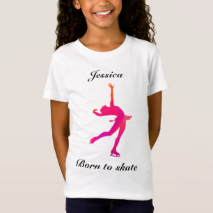 Meisjes Geboren naar Schaats kunstschaatsen T-shir T-shirt