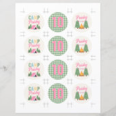 Meisjes Gedrukte Camping Cupcake Toppers (Voorkant)