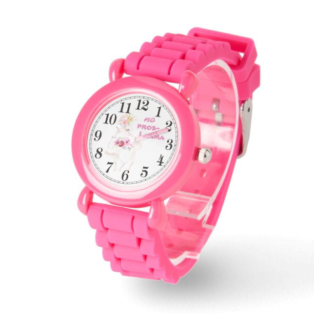 Meisjes geen Prob-Llama roze Horloge (Hoek)