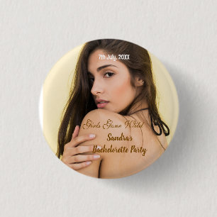 meisjes gegaan wild vrijgezellenfeest naam foto wi ronde button 3,2 cm