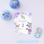 Meisjes Geit Verjaardagsfeest Paarse Budget Flyer (Enkel)
