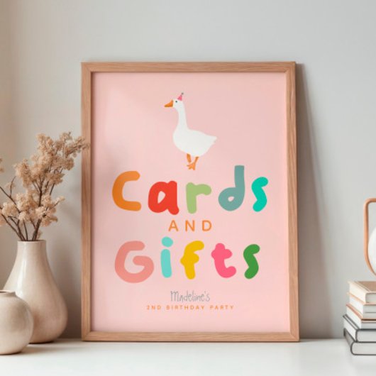 Meisjes Gekke Goose Verjaardagskaarten en Geschenk Perfect Poster