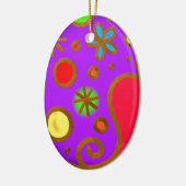 Meisjes gekleurd Paars rood Keramisch Ornament (Links)