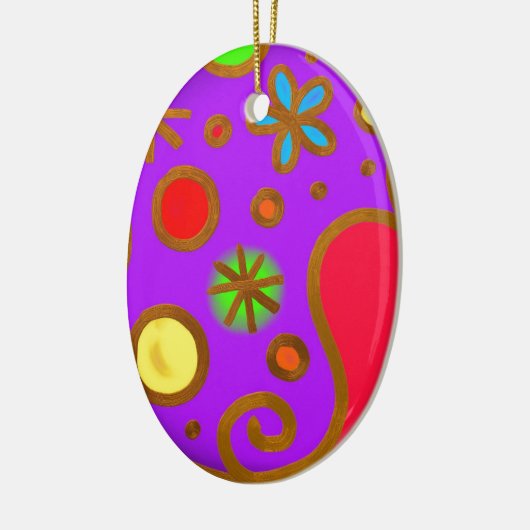 Meisjes gekleurd Paars rood Keramisch Ornament (Links)