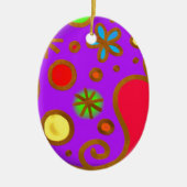 Meisjes gekleurd Paars rood Keramisch Ornament (Voorkant)