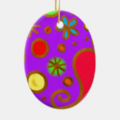 Meisjes gekleurd Paars rood Keramisch Ornament (Achterkant)