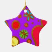 Meisjes gekleurd Paars rood Keramisch Ornament (Voorkant)