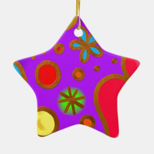 Meisjes gekleurd Paars rood Keramisch Ornament (Achterkant)