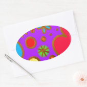 Meisjes gekleurd Paars rood Ovale Sticker (Envelop)