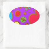 Meisjes gekleurd Paars rood Ovale Sticker (Tas)