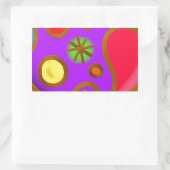 Meisjes gekleurd Paars rood Rechthoekige Sticker (Tas)