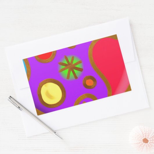 Meisjes gekleurd Paars rood Rechthoekige Sticker (Envelop)