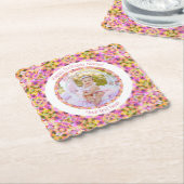 Meisjes Gelukkige Verjaardag Zomer Roze Ster Custo Kartonnen Onderzetters (Gebogen)