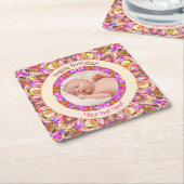 Meisjes Gelukkige Verjaardag Zomer Roze Ster Custo Kartonnen Onderzetters (Schuin)