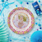 Meisjes Gelukkige Verjaardag Zomer Roze Ster Custo Papieren Bordje (Feest)