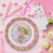 Meisjes Gelukkige Verjaardag Zomer Roze Ster Custo Papieren Bordje (Feest)