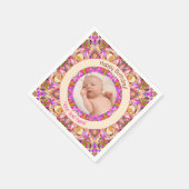 Meisjes Gelukkige Verjaardag Zomer Roze Ster Custo Servet (Hoek)