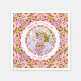 Meisjes Gelukkige Verjaardag Zomer Roze Ster Custo Servet