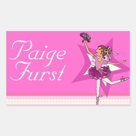 Meisjes genaamd ballerina roze ballet id label sti (Voorkant)