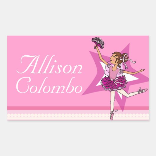 Meisjes genaamd ballerina roze ballet id label sti (Voorkant)