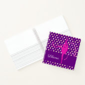 Meisjes genaamd gymnast polka dot paarse roze notitieboek (Binnen)