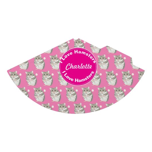 Meisjes genaamd Pet met grijze en witte hamster Feesthoedjes (Voorkant)