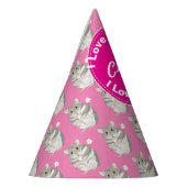 Meisjes genaamd Pet met grijze en witte hamster Feesthoedjes (Links)