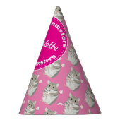 Meisjes genaamd Pet met grijze en witte hamster Feesthoedjes (Rechts)