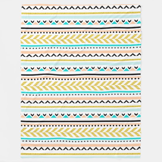 Meisjes Geometric Aztec Geïnspireerd design Fleece Deken (Voorkant)