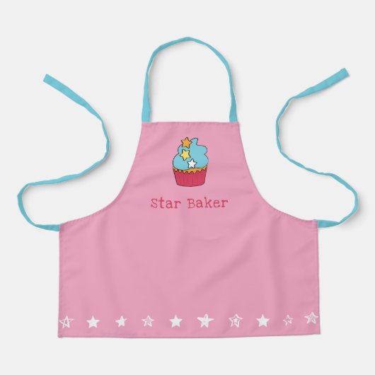 Meisjes gepersonaliseerd Apron - Star Baker Schort (Voorkant)