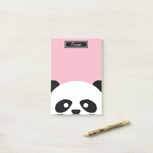 Meisjes gepersonaliseerd Beer van Panda Dierlijke Post-it® Notes (Op bureau)