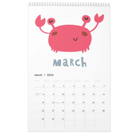 Meisjes gepersonaliseerd kalender voor 2017 (Mar 2026)