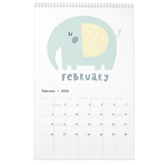 Meisjes gepersonaliseerd kalender voor 2017 (Feb 2026)