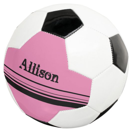 Meisjes Gepersonaliseerd Roze Voetbal (Drie kwart)