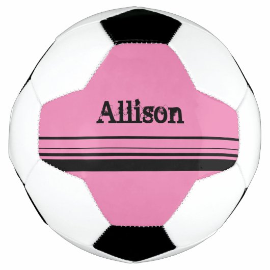 Meisjes Gepersonaliseerd Roze Voetbal (Voorkant)