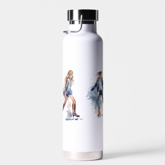 Meisjes Gepersonaliseerd Schaatsen Voeg Jouw namen Waterfles (Rechts)