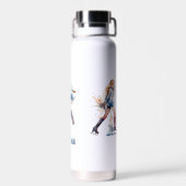 Meisjes Gepersonaliseerd Schaatsen Voeg Jouw namen Waterfles (Achterkant)