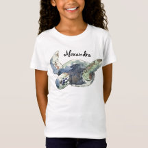 Meisjes gepersonaliseerd schildpad-T-shirt