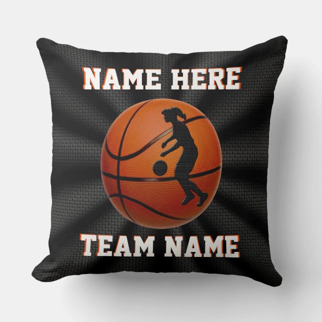 Meisjes Gepersonaliseerde Basketball Kussens Team  (Voorkant)