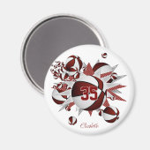 Meisjes gepersonaliseerde basketballen sterren mar magneet (Voorkant / Achterkant)