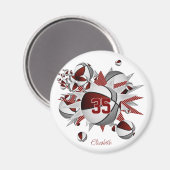 Meisjes gepersonaliseerde basketballen sterren mar magneet (Voorkant / Achterkant)