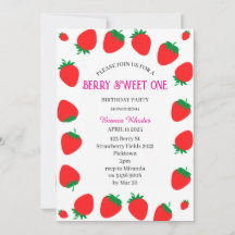 Meisjes gepersonaliseerde Berry Sweet One uitnodig