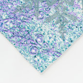 Meisjes gepersonaliseerde bevroren sneeuwvlok fleece deken (Hoek)