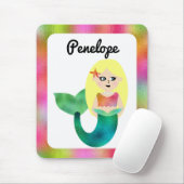 Meisjes gepersonaliseerde Blonde Faux Foil Mermaid Muismat (Met muis)