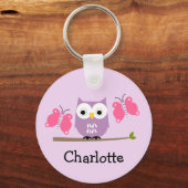 Meisjes gepersonaliseerde boomgaarden en Butterfli Sleutelhanger (Voorkant)