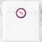 Meisjes Gepersonaliseerde Dinosaurus Verjaardagspa Ronde Sticker (Tas)