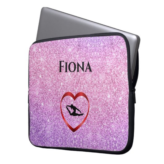 Meisjes Gepersonaliseerde Gymnastiek Laptop Hoesje Laptop Sleeve (Voorkant Links)