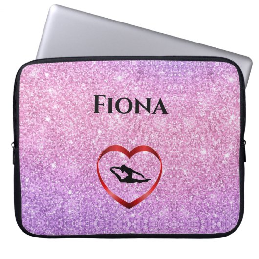 Meisjes Gepersonaliseerde Gymnastiek Laptop Hoesje Laptop Sleeve (Voorkant)