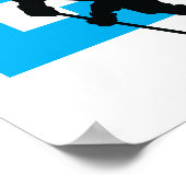 Meisjes Gepersonaliseerde het Aantal Turquoise van Poster (Hoek)